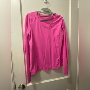 Lilly Pulitzer Luxeletic Pink V-Neck Long Sleeve Top